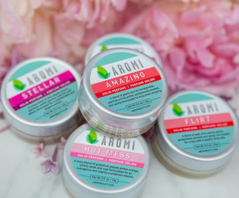 Aromi Hot Mess Solid Perfume | Fruity, Floral Fragrance, Vegan, Cruelty-free, Wax Scent, Travel, Funny Gift Idea, Grapefruit, Rose, Orchid Handmad...