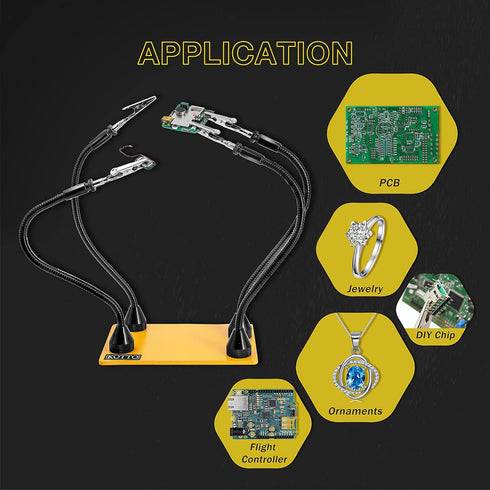 2 Pack Set Magnetic Flexible Gooseneck Metal with Alligator Clips for Helping Hands Third Hand Tool Automobile Electronics Soldering Jewelry Paint...