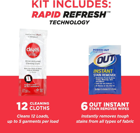 dryel At-Home Dry Cleaner Kit, New and Improved with Rapid Refresh Technology, Gentle Laundry Care for Special Fabrics and Dry-Clean-Only Clothes,...