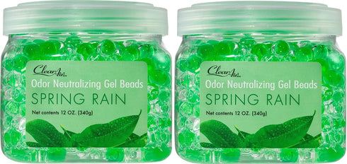 Clear Air Odor Eliminator Gel Beads - 12 oz, Pack of 2 - Air Freshener Made with Essential Oils - Eliminates Odors in Bathrooms, Cars, Boats, RVs ...