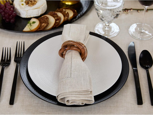 Solino Home Light Natural Linen Napkins Set of 4-100% Pure Linen Hemstitch Dinner Napkins 20 x 20 Inch for Summer, Fall - Classic Hemstitch...