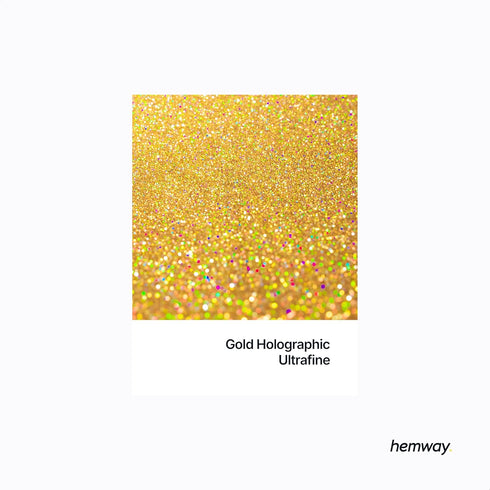 Hemway Craft Glitter - Gold Holographic | 100g Ultrafine Metallic Sequin Flakes for Resin & Epoxy Crafts | Supplies for Tumblers, Cards, Jewellery...