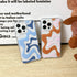 Compatible with iPhone 14 / iPhone 13 Phone Case, Cute Art Wavy Painted for Women Girls, Soft TPU Edge PC Back Protective Shockproof Phone Case-Bl...