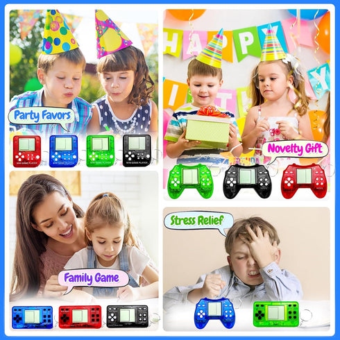 Video Game Party Favors, Video Game Keychain, Birthday Gaming Party Gifts, Mini Game Console for Kids Classroom Prizes, Goodies Bags Stuffer, Back...