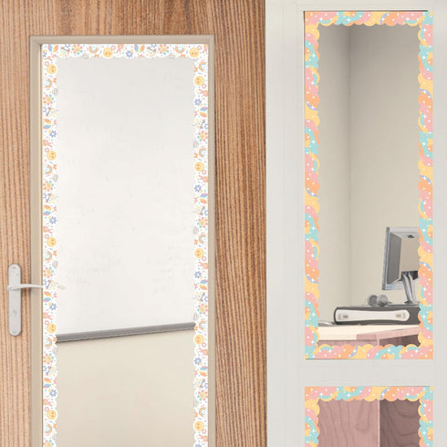 Big Dot of Happiness Retro Pastel - Scalloped Classroom Decor - Bulletin Board Borders - 51 Feet...