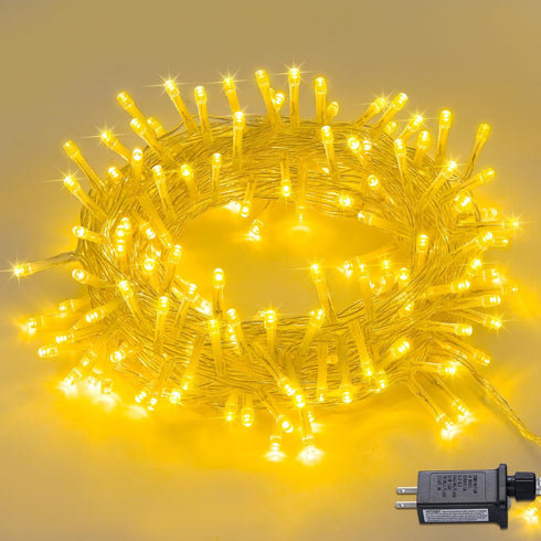 100 LED Warm White Christmas Lights Indoor Plug in,33ft Outdoor Christmas Lights Waterproof Connectable, 8 Modes White String Lights for Classroom...