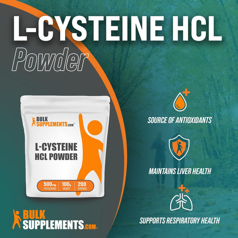 BulkSupplements.com L-Cysteine HCl Powder - Amino Acids Supplement, Antioxidants Source - 500mg of L-Cysteine HCl Anhydrous per Serving, 200 Servi...