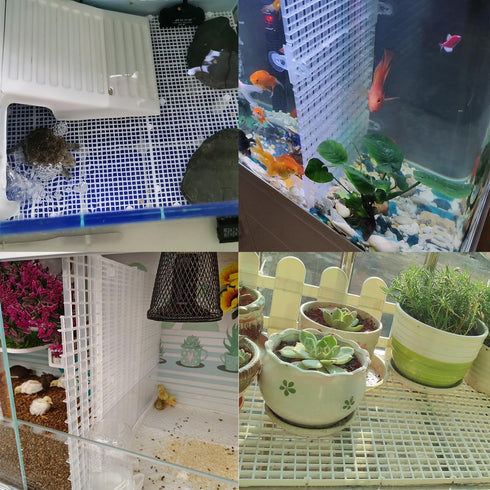 8PCS Fish Tank Dividers Lid, Aquarium Grid Bottom Isolation Tray Board, Plastic Egg Crate...