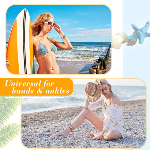 Yinkin 18 Pcs Boho Surfer Ankle Bracelet for Women Men Adjustable Beaded Anklets Unisex Handmade Braided Bracelet Waterproof Surfer Beach Bracelet...