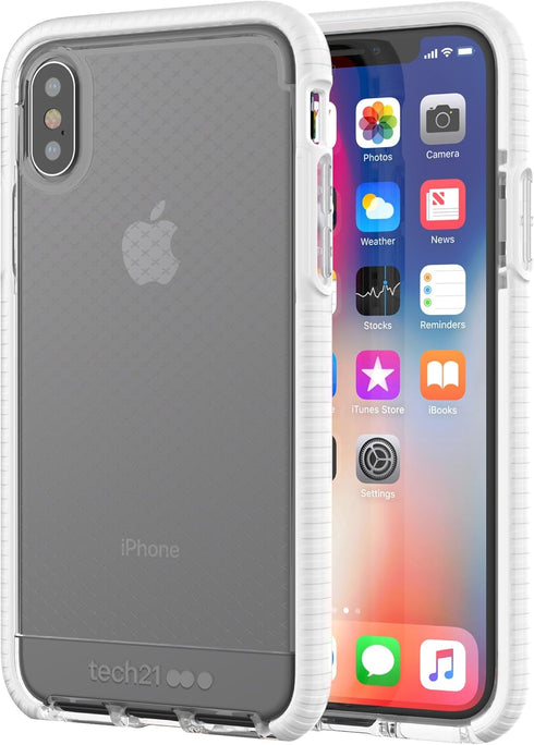 Tech21 Evo Check Slim Fit Case for iPhone X/XS - Clear White, Wireless & Heavy Duty Protection...