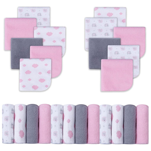Viviland Baby Washcloths, 24Pack Baby Towels for Newborn, Baby Girl Wash Cloths, and Infant Bath Face Washcloths Soft Absorbent, Gentle on Sensiti...