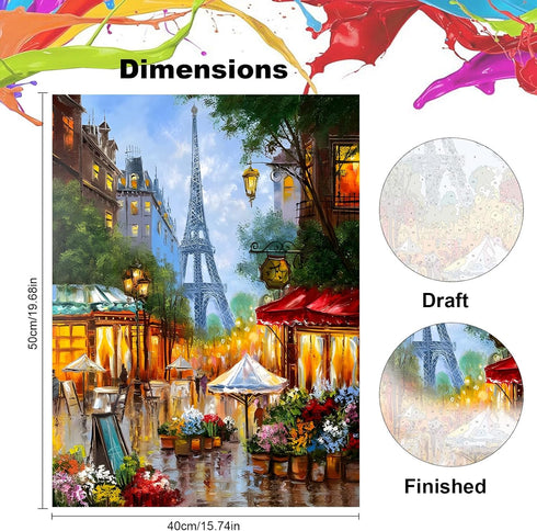 NEWENMO Paint by Numbers for Adults Street Landscape, Paint by Numbers Tower On Canvas without Frame, DIY Oil Painting Perfect for Beginner, Hobbi...