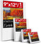4 Pack Canvases for Painting with 9x12, 5x7, 4x4, 3x3, Painting Canvas for Oil & Acrylic Paint...