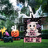 Welcome Halloween Spooky Ghost Boo Small Decorative Garden Flag, Pink Jack O Lantern Pumpkin Polka Dot Yard Lawn Outside Decor, Funny Holiday Burl...