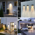 Solar Wall Lights Outdoor 3000K Warm White Downlights Waterproof LED Sconce Dusk to Dawn Solar House Lights for Fence Deck Pathway Patio (2Pack, D...