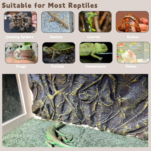 Reptile Rock Tank Background Board Bearded Dragon 3D Aquarium Backgrounds Terrarium Habitat Stereo Backdrop Wall Decor for Gecko Lizard Chameleon ...