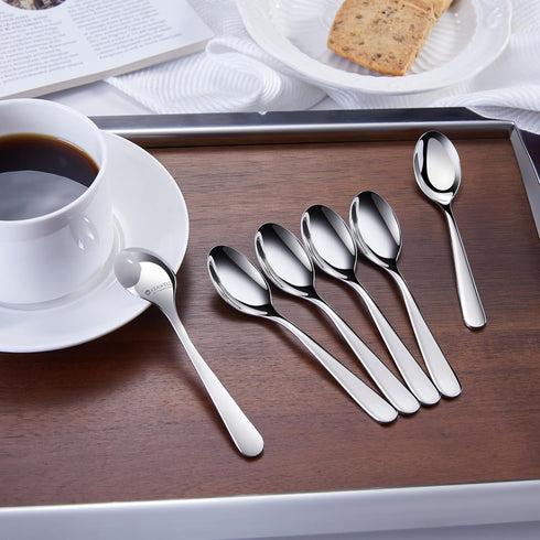 KEAWELL Premium Louise Demitasse Espresso Spoons, 18/10 Stainless Steel Mini Coffee Spoons, Dishwasher Safe (4.7 inches, 6)...