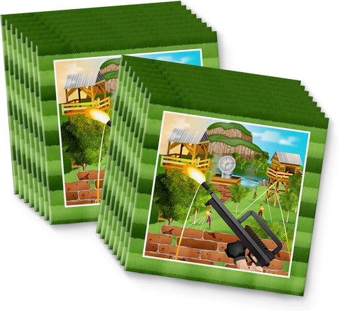 Fort nite Party Supplies - Battle Gamer Birthday - Fortnight Video Game Party Decorations | Disposable Tableware Set Includes Plates Napkins Cups ...
