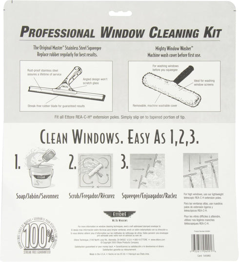 Ettore 04991 Products 2-Step Squeegee Scrubber Combo Blue 12 In...