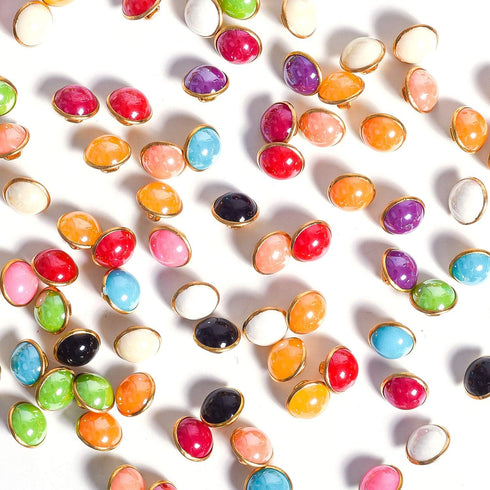 120pcs Pearl Buttons 10mm Small Pearl Half Resin Dome Cap Copper Base Buttons for Crafting Sewing Scarpbooking Scarf and Clothes,Mixed Color(Color...