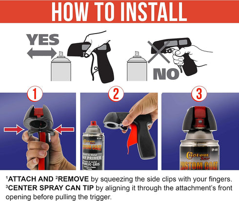 Instant Aerosol Trigger Handle (Pack of 2), Instantly Converts Spray Cans into Spray Guns - Full Hand Grip, Reusable, Easy to Clip-On & Off - Univ...