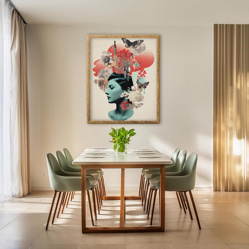 Posterizer 1 pcs-butterflies and flowers-vintage collage-Retro Art-Abstract & Modern Art-Gift for Art Lovers- UNFRAMED Wall Art...