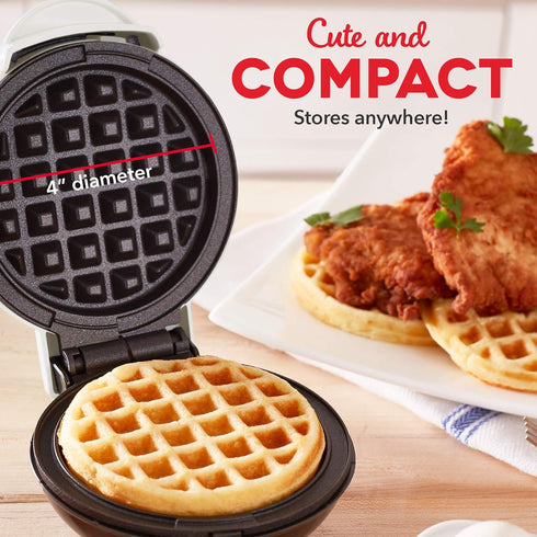 DASH DMW100RP Mini Maker for Individual Waffles, Hash Browns, Keto Chaffles with Easy to Clean, Non-Stick Surfaces, 4 Inch, White Rainbow...
