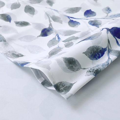 Valance for Windows Watercolor Leaves Print Rod Pocket for Kitchen 52 x 14 Inches, Blue/Gray...