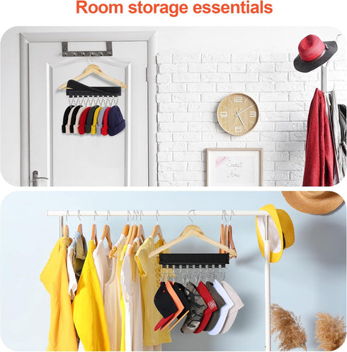 Hat Organizer Holder for Hanger & Room Closet, 1Pack Hat Rack Storage Clips, for Hang Baseball Hats Rack, Ball Caps, Winter Beanie & Accessories, ...