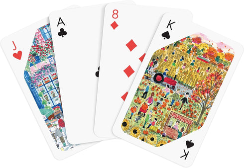 Galison Four Seasons – Playing Card Set Includes 2 Standard Card Decks Featuring Unique Cityscapes and Landscapes Throughout...