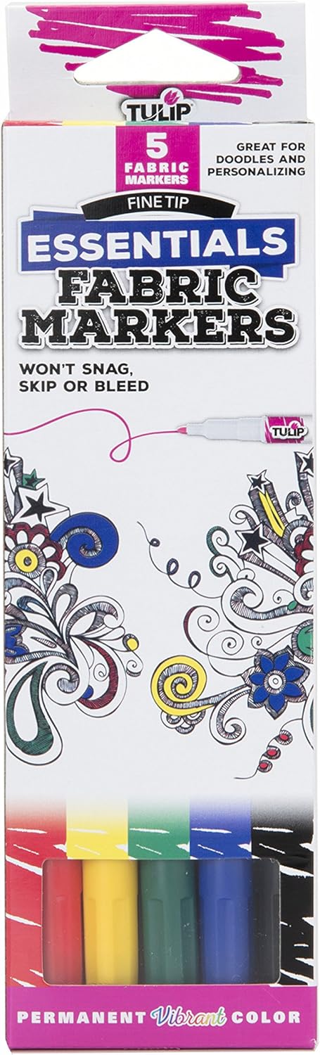 Tulip Fashion Markers 35256 Mrkt Multi Fine Tip Essentials 5Pk, As Detailed...