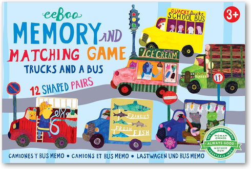 eeBoo: Trucks and a Bus Little Memory Matching Game, Developmental and Educational, Sharpens Recognition, Concentration and Memory, Perfect for Ag...