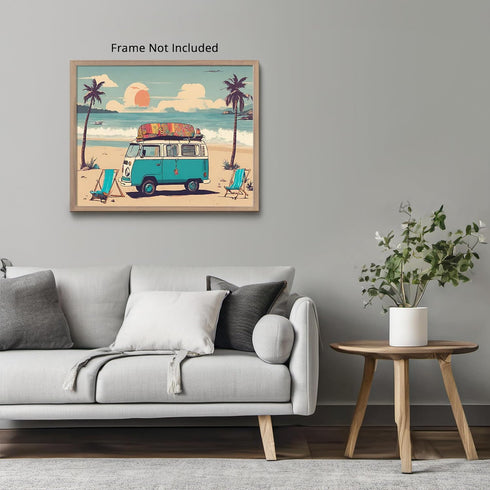 Posterizer 1 pcs- boho funky retro beach poster 2-Fantasy & Fiction Art-Retro Art- Living Room Bedroom Decor- unframed wall art...