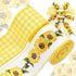 Sunflower Wired Edge Ribbon Yellow Buffalo Plaid Floral Ribbon Flower Checkered Fabric Ribbon for Wreath Bow Making DIY Craft Wrapping, 2 Rolls, 2...