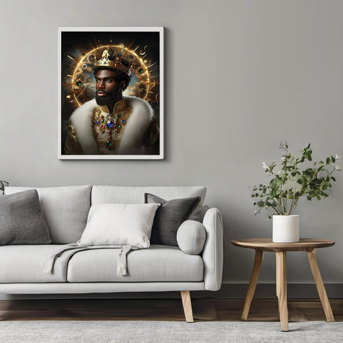 Posterizer 1 pcs-Abstract African King-chic motivating home decor-Afro-American Art Collection-Men's Art Collection-Decor for Game Room or Man Cav...