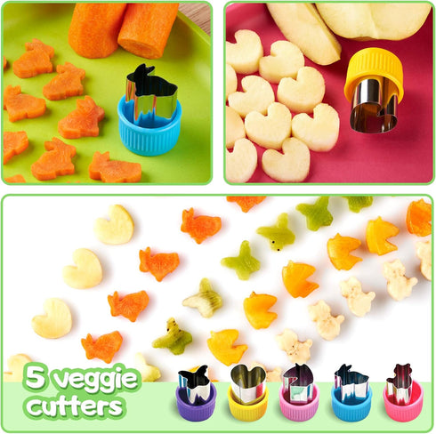 GET FRESH Sandwich Cutters and Sealers for Kids – 20-pcs Sandwich Sealers and Veggie Cutters set for Children – 2 Bread Cutters and Sealers with 5...