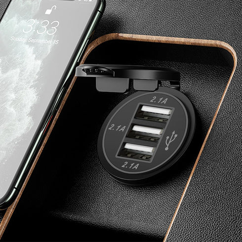12V USB Outlet, 3 USB Charger Socket 12V/24V Car USB Charger Socket for Car Boat Marine Bus Truck Golf RV Motorcycle and More 2-Pack......