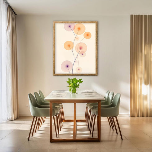 Posterizer 1 pcs-minimalist dainty flowers in orange and purple art 5-Abstract & Modern Art-Floral & Botanical Art-Chic Home Decor- unframed wall ...