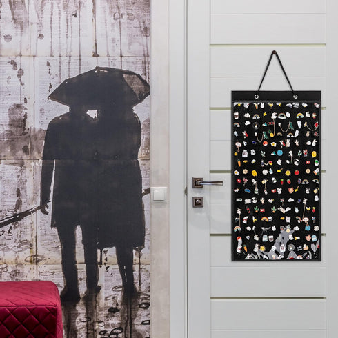 Hanging Brooch Pin Organizer, Dust-proof Enamel Brooch Pin Display, Brooch Collection Storage Organizer, Hold Up to 170 Brooch Pins (Black)...