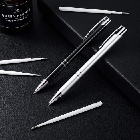 Zonon Air Release Pen Pin Pen Craft Vinyl Weeding Tools Air Release Weeding Tool Stainless Steel Point Retractable Weeding Tools with Refills(Silv...