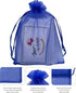 100PCS Sheer Organza Bag 5''X7'' Royal Blue Mesh Bags Drawstring Jewelry Gift Bags Small for Baby Shower Wedding Party Pouch Favor Goodie Bags...