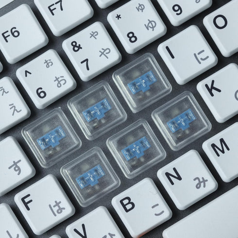 Chocfox Keycaps Low Profile PBT Keycaps for Kailh Chocolate Switch Mechanical Keyboard(Frosted transparent white, 1U-40Pcs)...