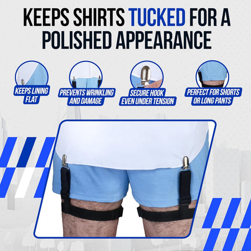 Shirt Stay Plus Garter Style Shirt Tucker Holder Shirt Stays for Men Police and Military from (Select Series) Made in the USA(1 Pair of Shirt Keep...
