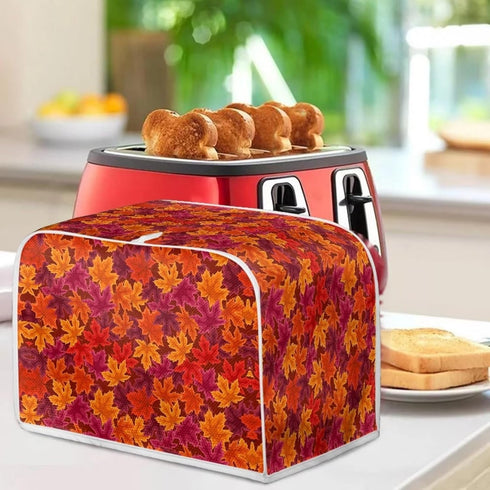 Thanksgiving Maple Leaf Toaster Cover 2 Slice, Dustproof Toaster Bread Maker Cover Small Kitchen Appliance Fingerprint Protection Thanksgiving Kit...
