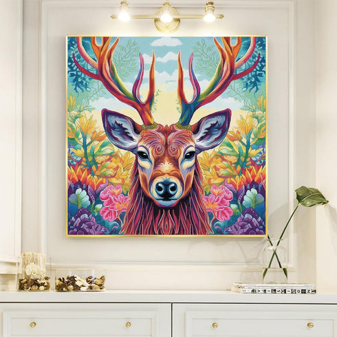 51buyoutgo Deer 11ct Cross Stitch Kits, 11 CT Funny Pre Printed Counted Stamped Cross Stitch Embroidery Needlepoint Needlework Patterns Kits for B...