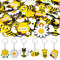 ZAUGONTW 48 Pcs Bee Keychain, Bee Party Favors Bee Decorations, Flower Honey Pots Bees Decor for Bee Theme Party Baby Shower Kids Birthday Supplie...