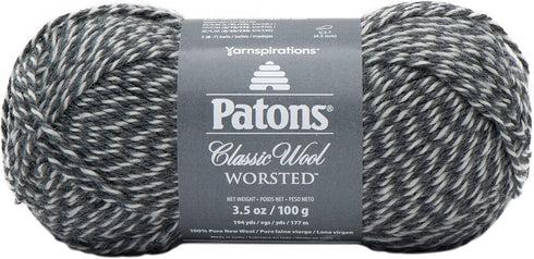 Patons Classic Wool Yarn, 3.5oz, Gauge 4 Medium, 100% Wool Dark Grey Marl - For Crochet, Knitting & Crafting...