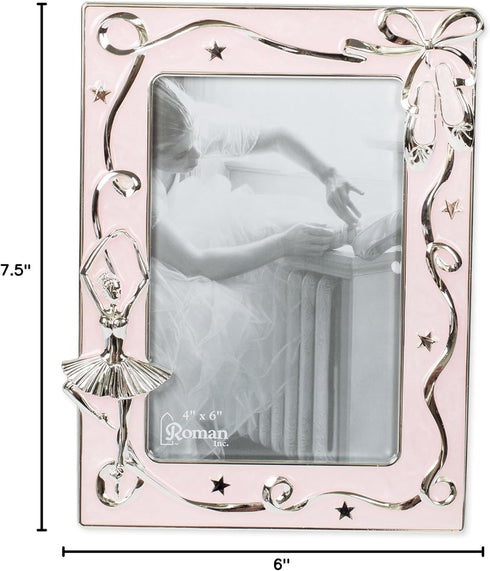 Roman Giftware Inc., Caroline Collection, Ballet, 7.75" H Pink Ballet Frame 4X6,Religious, Inspirational, Durable (6x1x7)...