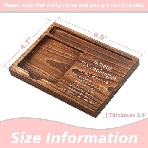 School Psychologist Sticky Note Holder Wooden Notepad & Pen Holder 6.5" x 4.7" Sticky Note Pad Holder Dispenser for Desk School Psychologist Defin...