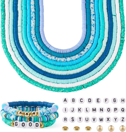 Clay Beads for Bracelet Making Cheriswelry 1 Set DIY Jewelry Making Kit 6mm Clay Disc Round Spacer Beads Acrylic Letter Beads Plastic Brass Loose ...